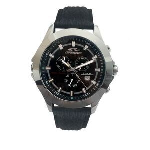 Chronotech Black Leather Dress Men's Watch